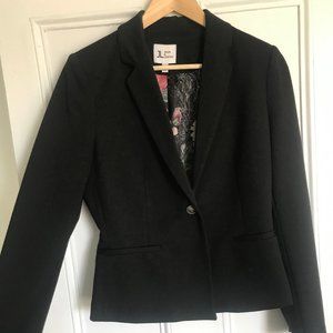 Black Blazer with Flower Lining